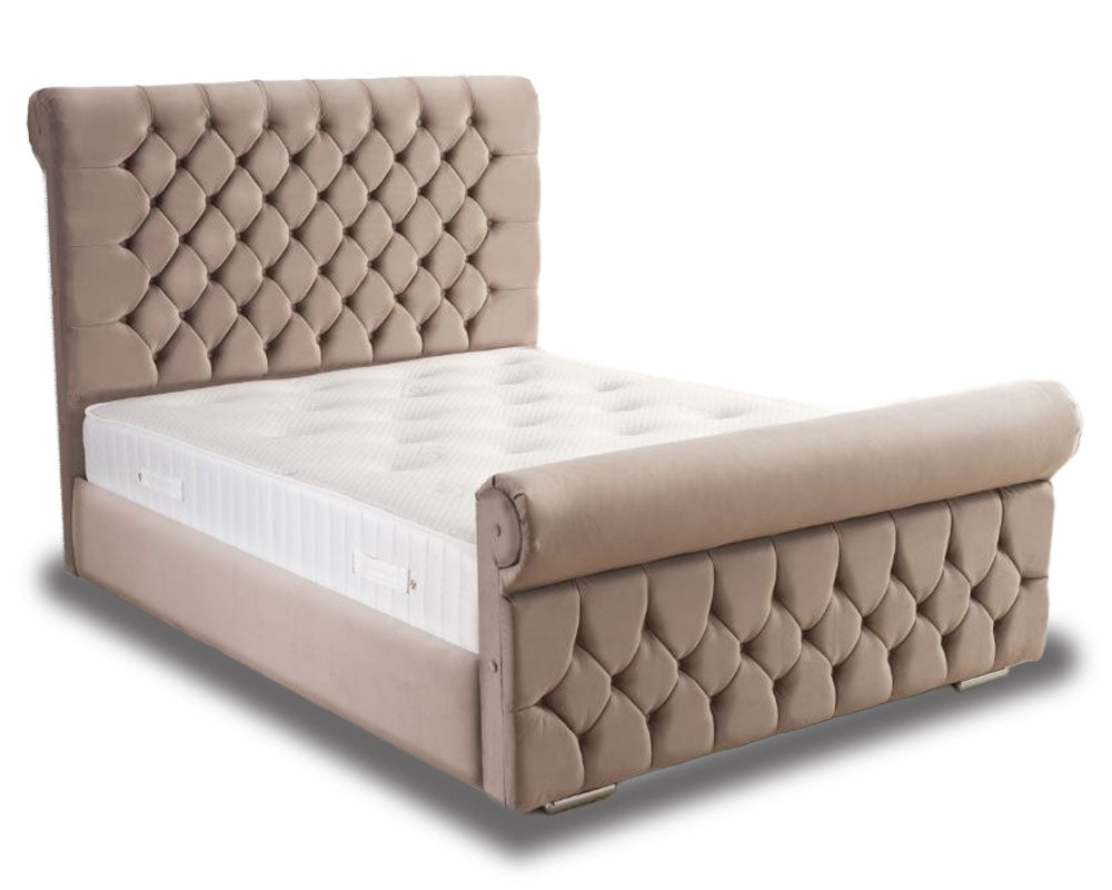Chesterfield Sleigh Upholstered Three Quarter Bed Frame
