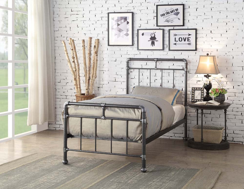 Kilcain Black Silver Single Bed Frame