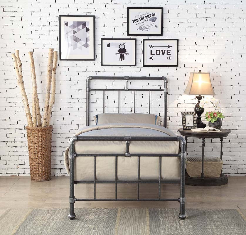 Kilcain Black Silver Single Bed Frame
