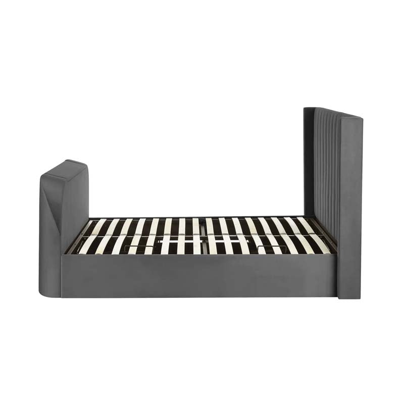 Clarke Dark Grey Double Ottoman TV Bed Frame