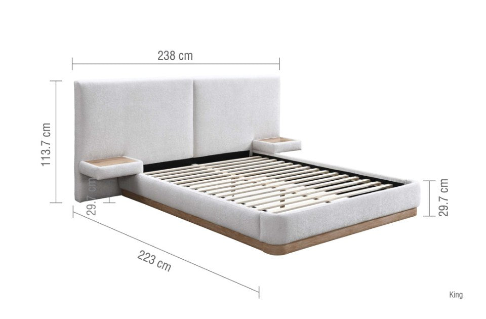 Comodo White King Size Bed Frame dimensions
