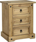Corona 3 Drawer Bedside