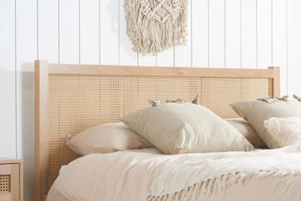 Croxon House Rattan Oak King Size Bed Frame