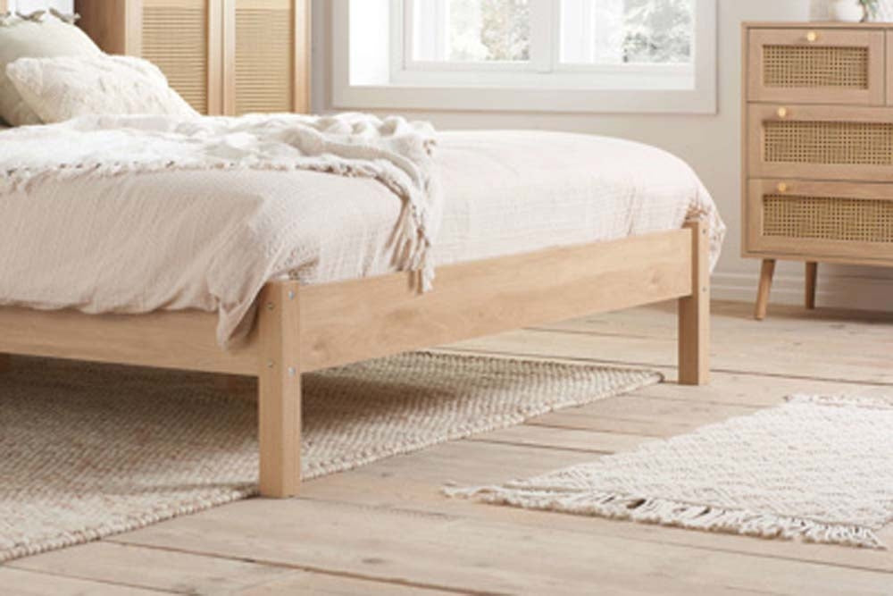 Croxon House Rattan Oak King Size Bed Frame