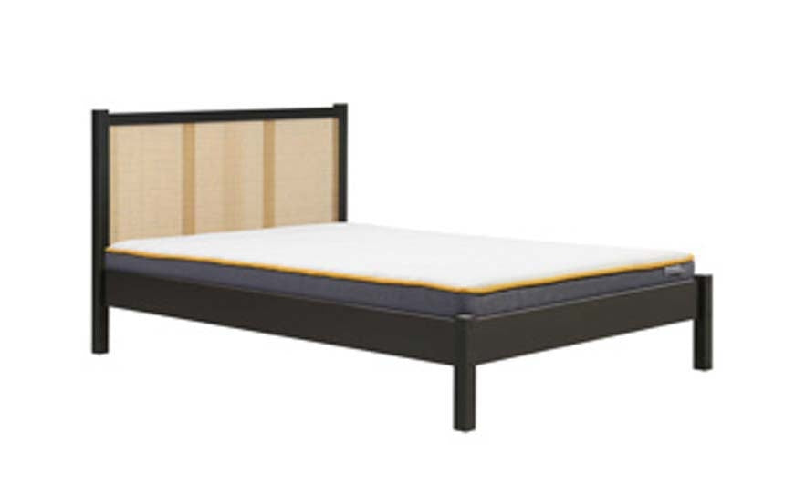 Croxon House Rattan Black Double Bed Frame