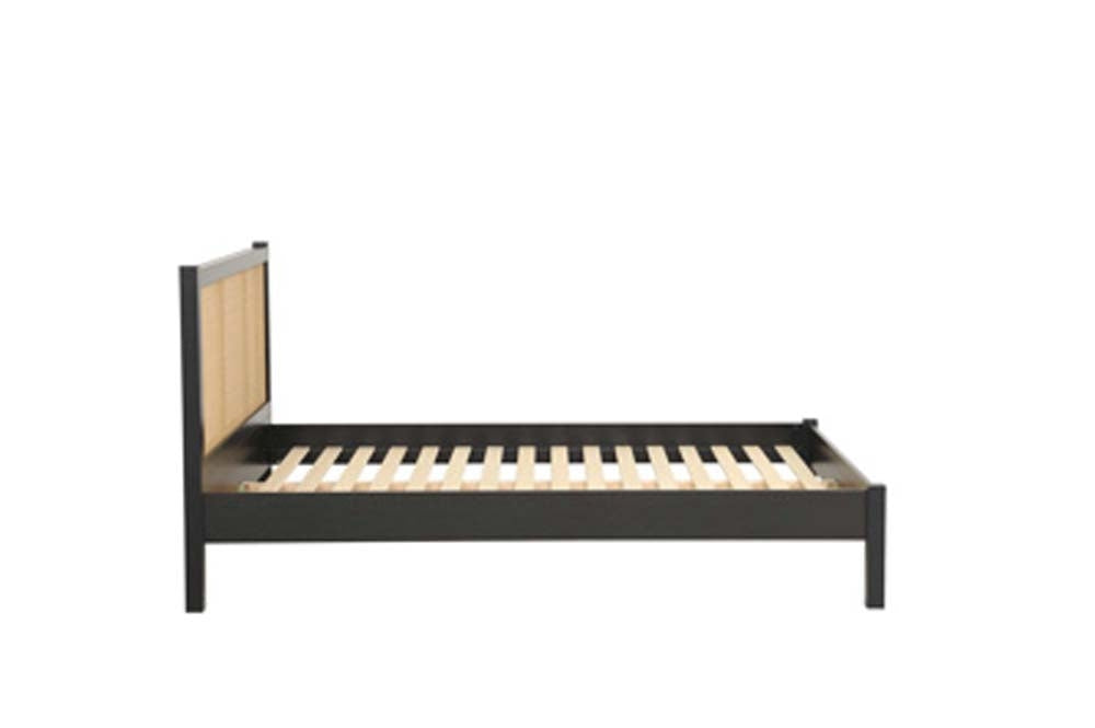 Croxon House Rattan Black Double Bed Frame
