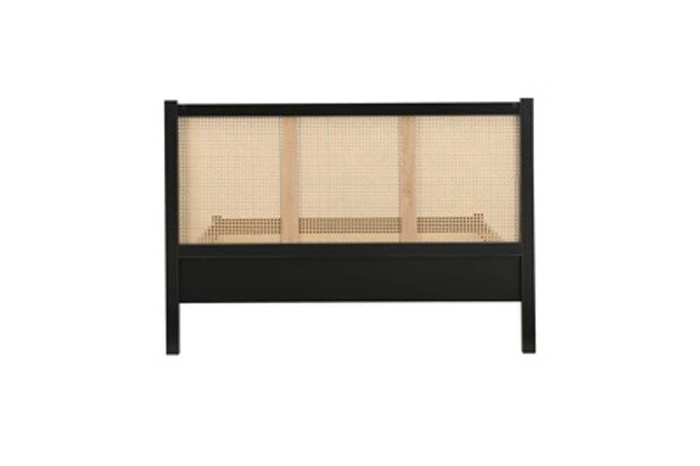 Croxon House Rattan Black King Size Bed Frame