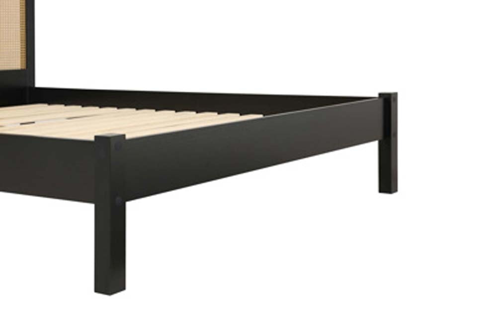 Croxon House Rattan Black Double Bed Frame