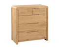 City Oak 3+2 Drawer Chest