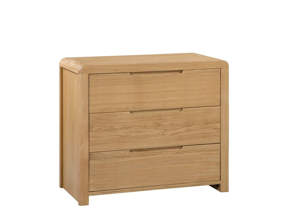 City Oak 3 Drawer Chest