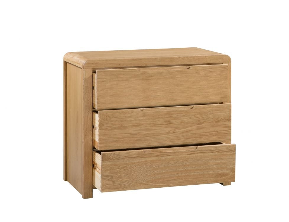 City Oak 3 Drawer Chest