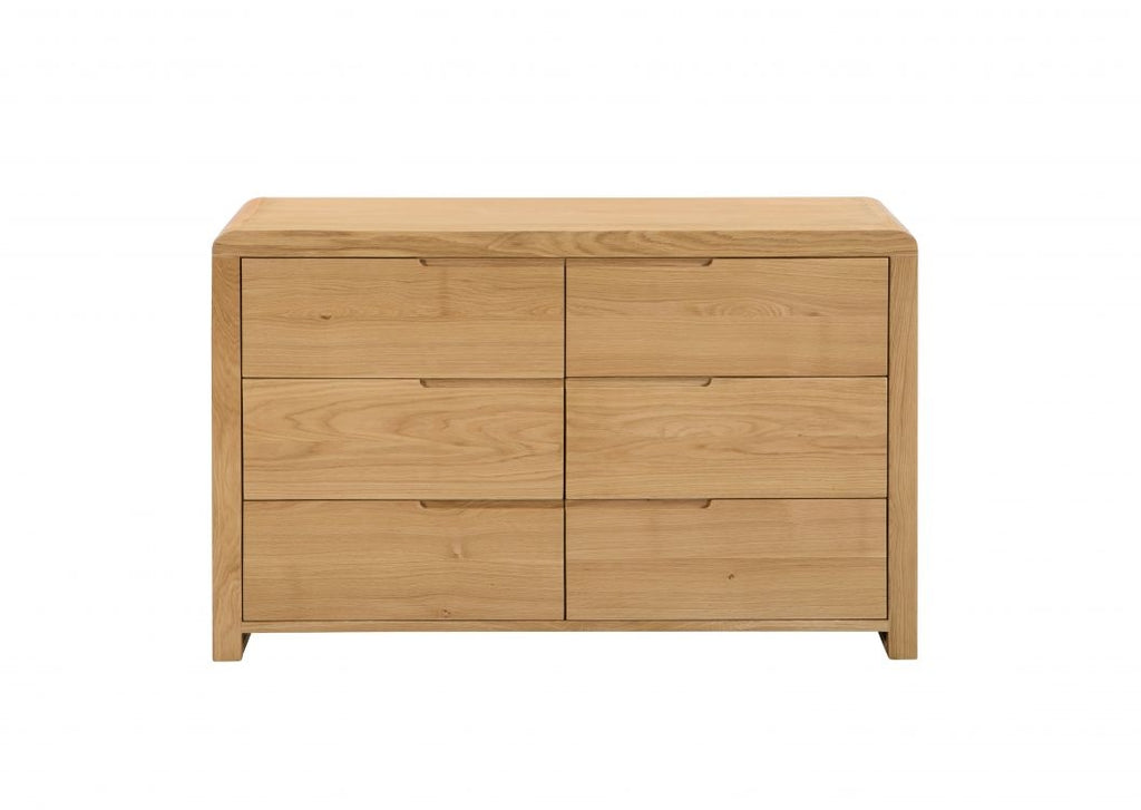 City Oak 6 Drawer Chest