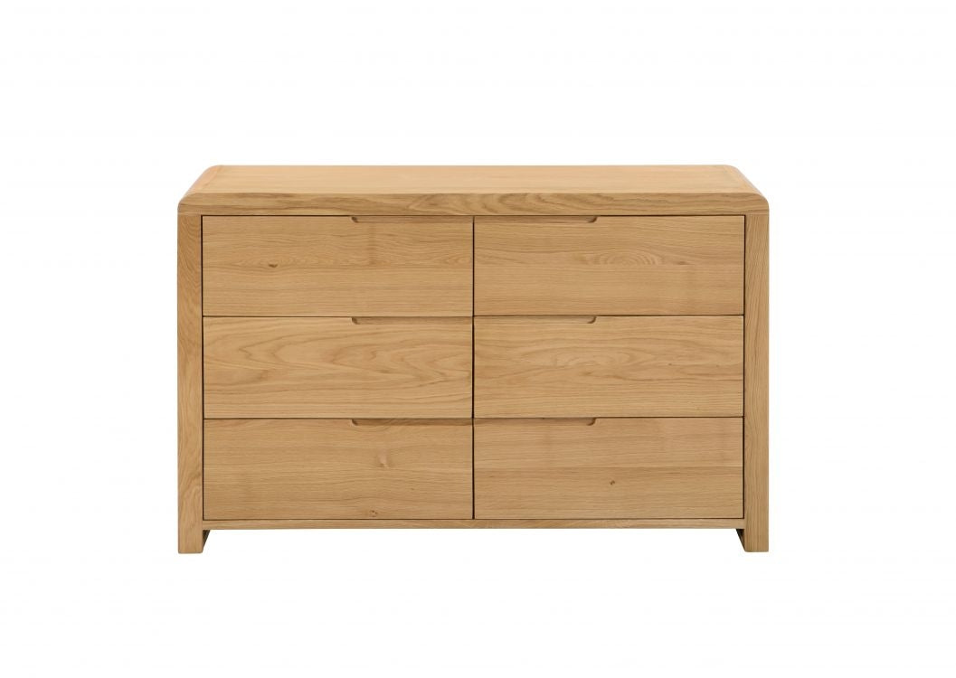 City Oak 6 Drawer Chest