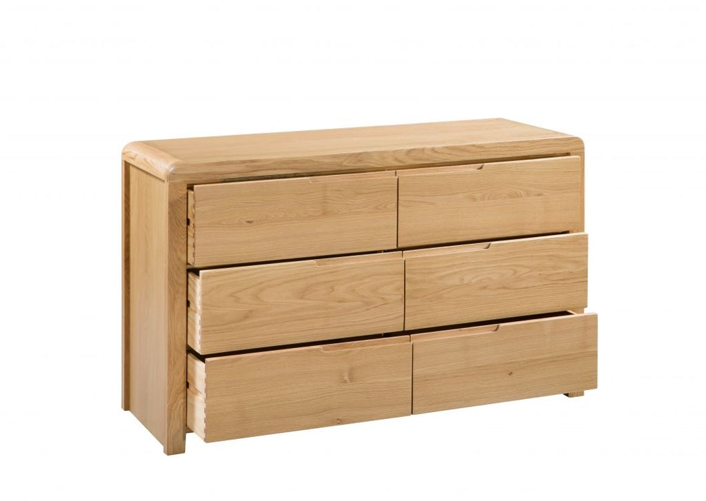 City Oak 6 Drawer Chest
