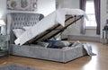 Dakar Platinum Double Ottoman Storage Bed Frame