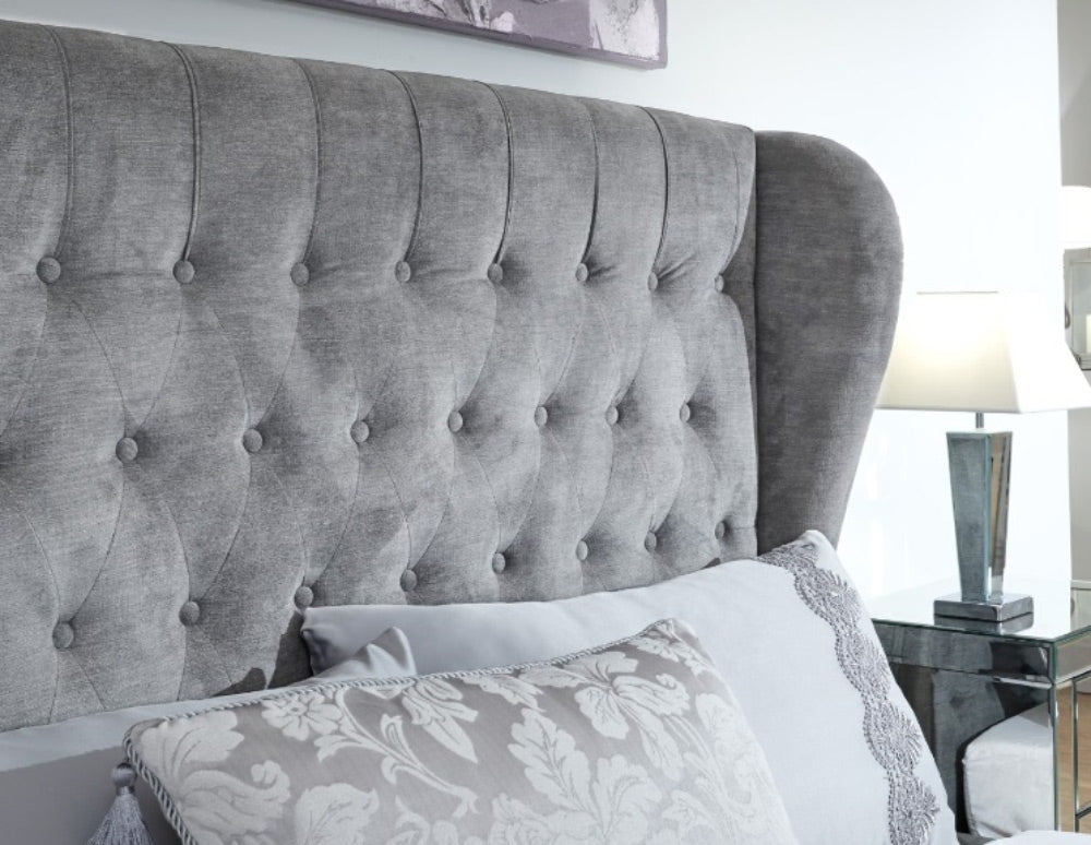 Dakar Platinum Double Ottoman Storage Bed Frame