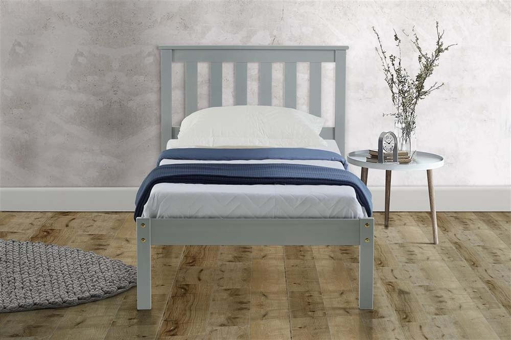 Derby Grey Wooden Single Bed Frame