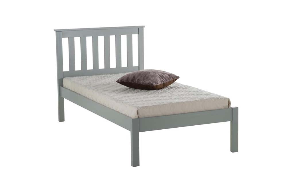 Derby Grey Wooden Single Bed Frame