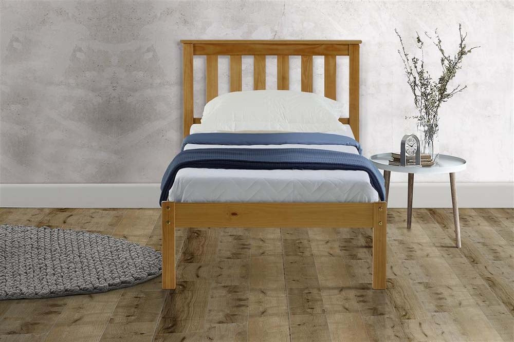 Derby Antique Pine Wooden Single Bed Frame