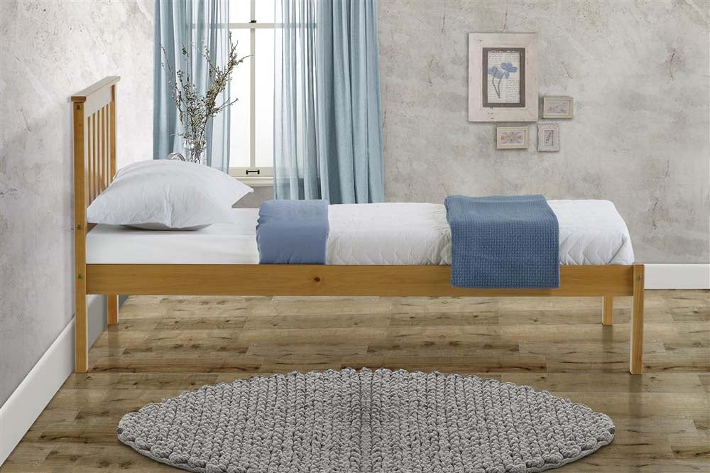 Derby Antique Pine Wooden Single Bed Frame