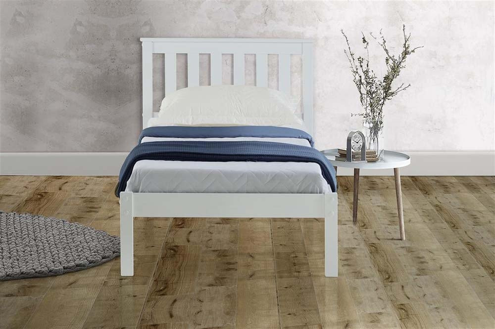 Derby White Wooden Single Bed Frame
