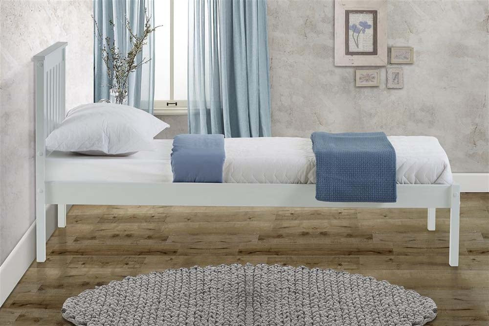 Derby White Wooden Single Bed Frame