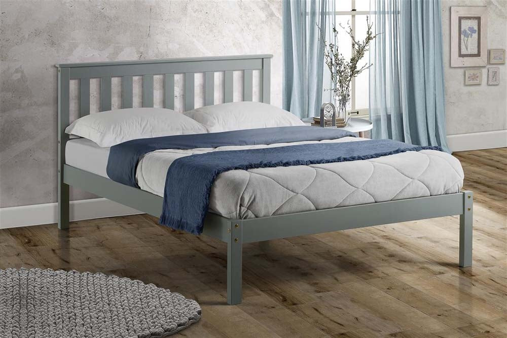 Derby Grey Wooden King Size Bed Frame