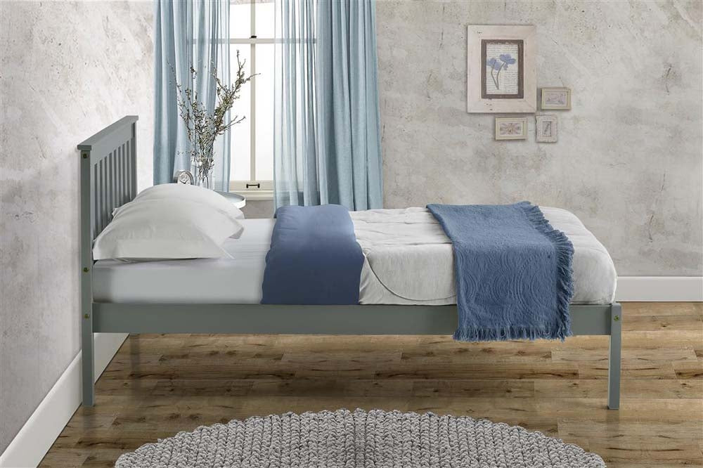 Derby Grey Wooden Double Bed Frame