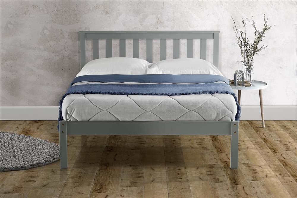 Derby Grey Wooden Double Bed Frame