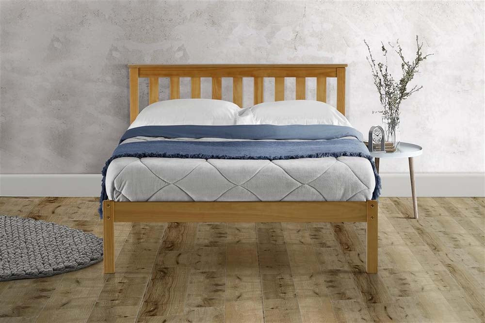 Derby Antique Pine Wooden King Size Bed Frame