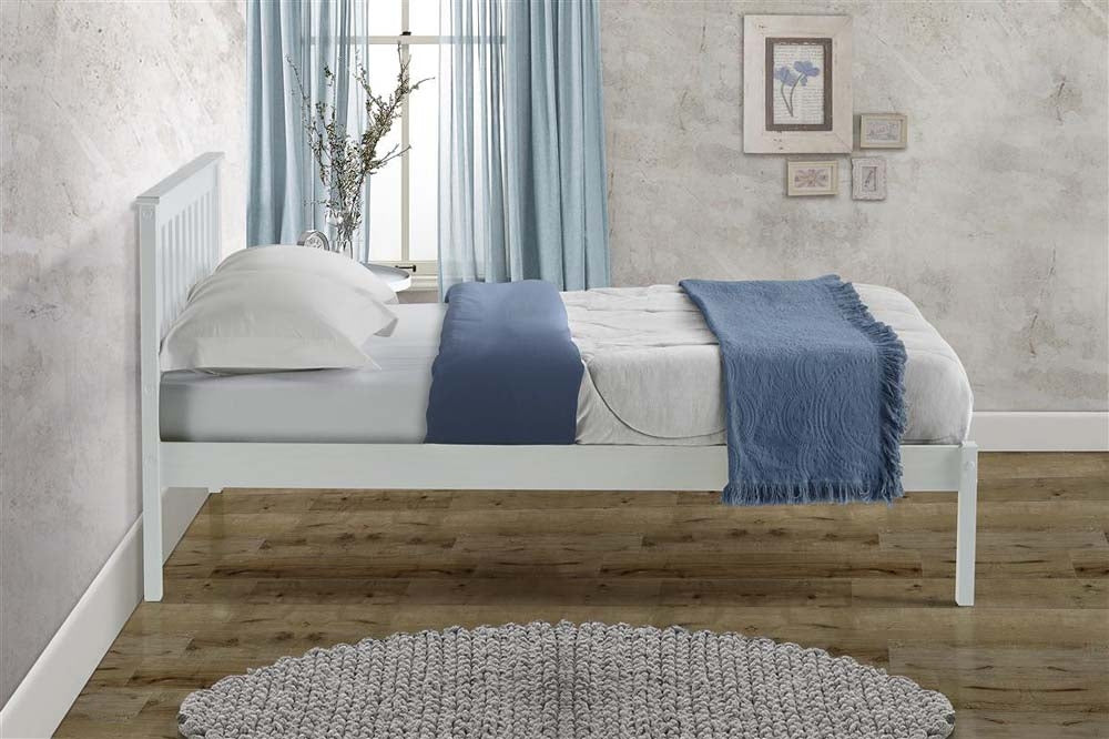 Derby White Wooden Three Quarter Bed Frame