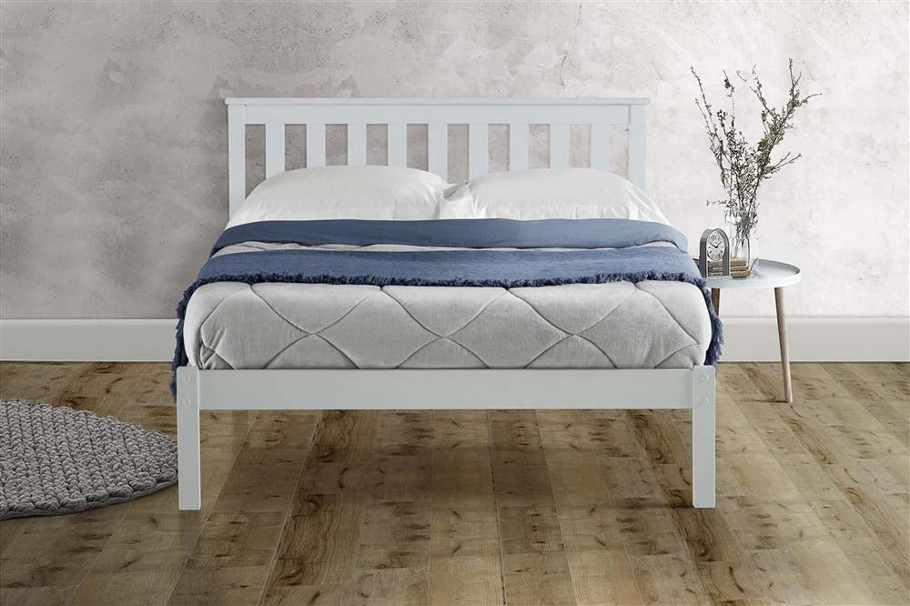 Derby White Wooden King Size Bed Frame