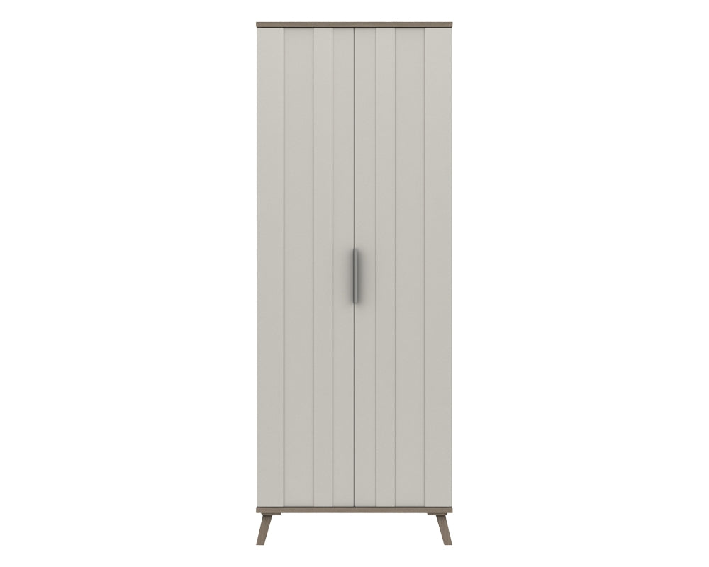 Derby White Grey Grey Oak 2 Door Wardrobe