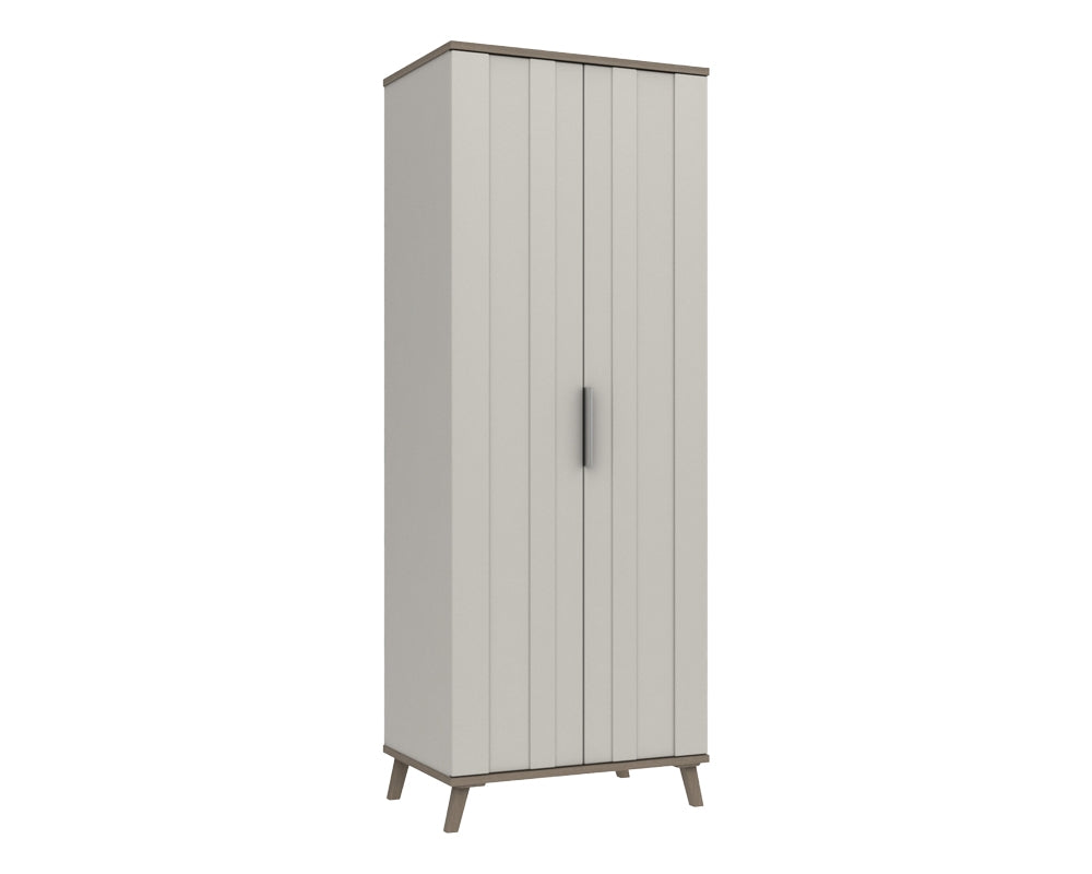 Derby White Grey Grey Oak 2 Door Wardrobe