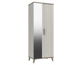 Derby White Grey Grey Oak 2 Door Wardrobe With Mirror