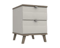 Derby White Grey Grey Oak 2 Drawer Bedside