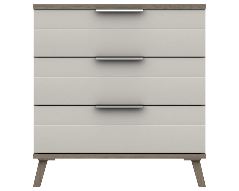 Derby White Grey Grey Oak 3 Drawer Chest