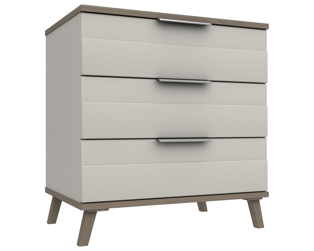Derby White Grey Grey Oak 3 Drawer Chest