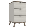 Derby White Grey Grey Oak 3 Drawer Bedside
