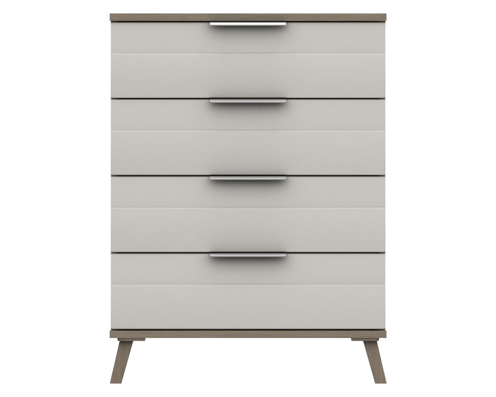 Derby White Grey Grey Oak 4 Drawer Chest