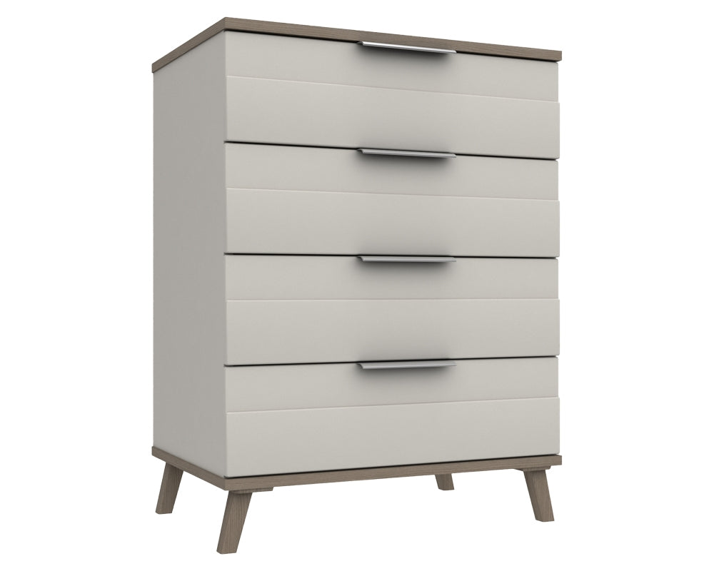 Derby White Grey Grey Oak 4 Drawer Chest