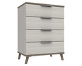 Derby White Grey Grey Oak 4 Drawer Chest