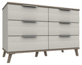 Derby White Grey Grey Oak 3 Drawer Double Chest