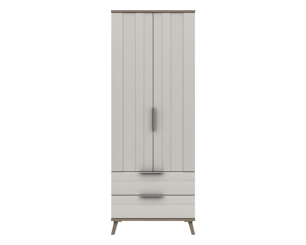 Derby White Grey Grey Oak Combi Wardrobe