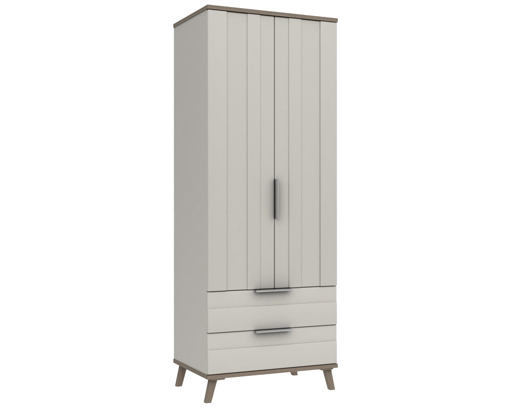 Derby White Grey Grey Oak Combi Wardrobe