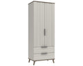 Derby White Grey Grey Oak Combi Wardrobe