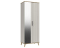 Derby White Grey Natural Oak 2 Door Wardrobe With Mirror