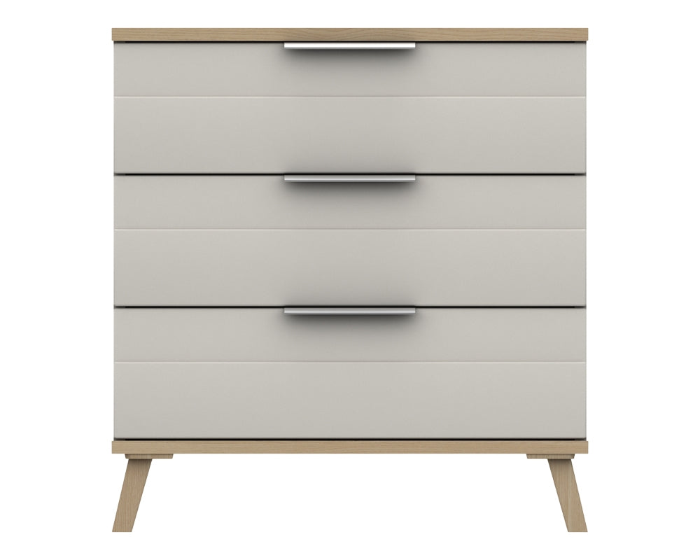 Derby White Grey Natural Oak 3 Drawer Chest