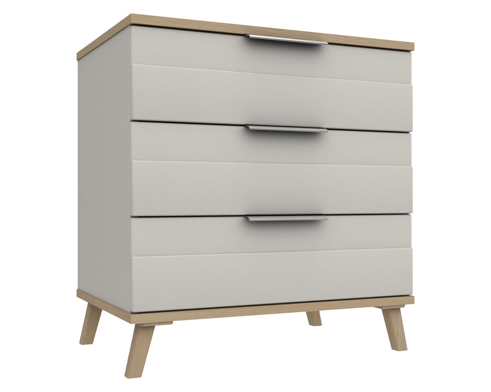 Derby White Grey Natural Oak 3 Drawer Chest