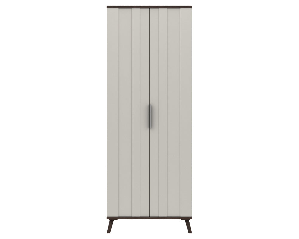 Derby White Grey Truffle Oak 2 Door Wardrobe